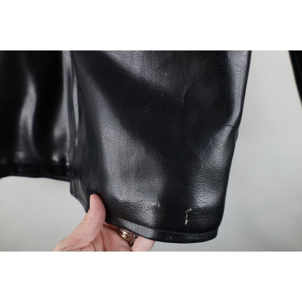 Vtg 70s Streetwear Mens Medium Distressed Faux Leather Motorcycle Jacket Japan - Picture 7 of 16